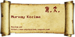 Murvay Kozima névjegykártya